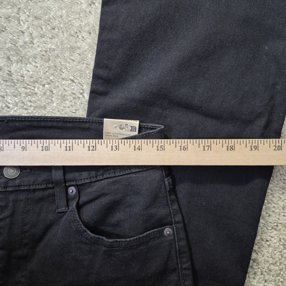 Levis Jeans 726 High Rise Flare Womens 29/30 Black Slim Stretch Disco 70s Retro - Picture 6 of 14